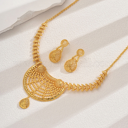 Элегантные полые серьги-капли из латуни и комплекты ожерелий для женщин CH3228-1