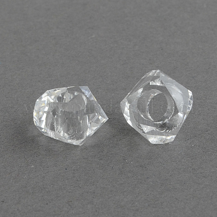 Perles de torsion de verre transparent à facettes GLAA-R144-04-1
