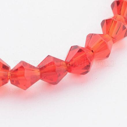 Half-Handmade Transparent Glass Beads Strands X-GB6mmC47-1