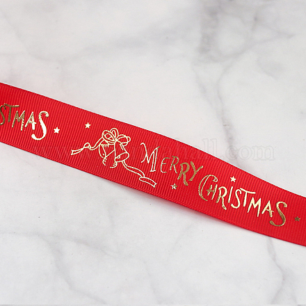 Wholesale 22M Flat Merry Christmas Printed Polyester Satin Ribbons 