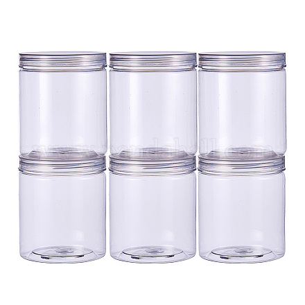Benecreat 6 Packung 700 ml leere durchsichtige Plastikschleimlagerung begünstigt Gläser Weithals-Plastikbehälter für die Anzeige CON-BC0004-55-1