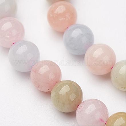Chapelets de perles en morganite naturelle G-P213-18-6mm-1