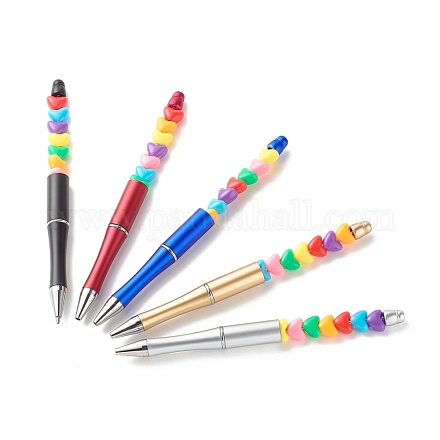 Bolígrafos de plástico con cuentas AJEW-PE0019-1