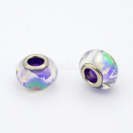 Handmade Polymer Clay Enamel Large Hole Rondelle European Beads FPDL-P002-35A-1