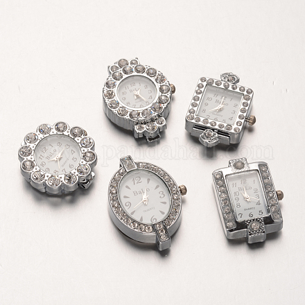 Cabezas reloj de rhinestone de aleación de reloj de caras WACH-D014-M-1