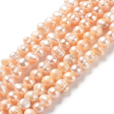 Fili di perle di perle d'acqua dolce coltivate naturali PEAR-E018-76-1