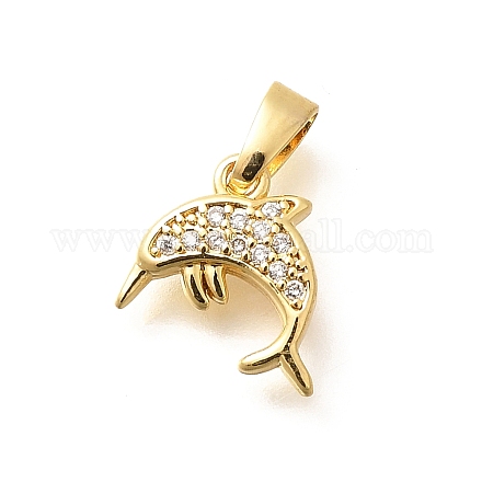 Латунные микропаве прозрачные кубические циркониевые подвески KK-Q040-03G-G-1