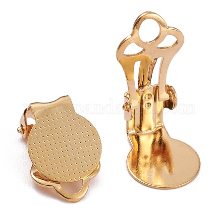 Brass Clip-on Earring Pads KK-F824-019G-1