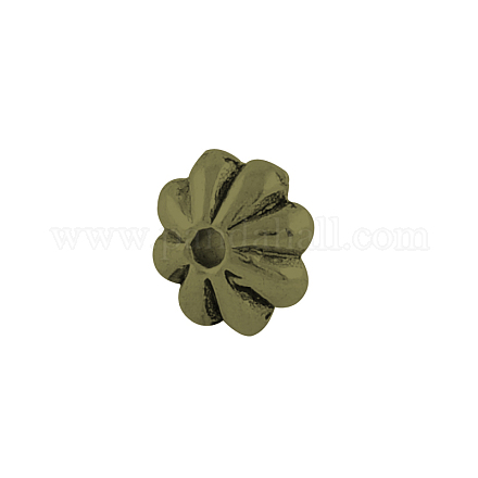 Fleur de séparateurs perles alliage de style tibétain X-TIBEB-0885-AB-FF-1
