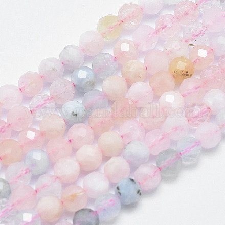 Chapelets de perles en morganite naturelle G-F547-39D-5mm-1