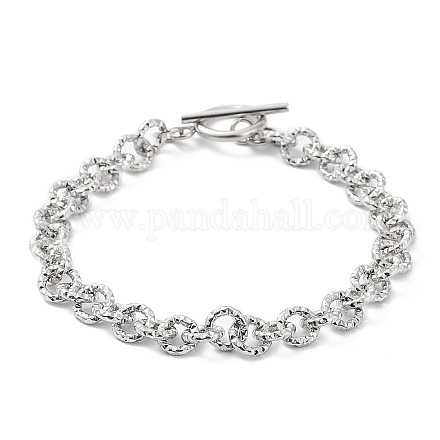 304 bracelet chaîne rolo texturé en acier inoxydable BJEW-K226-02P-1