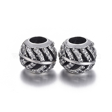 Hollow 925 Sterling Silver European Beads OPDL-L017-006TAS-1