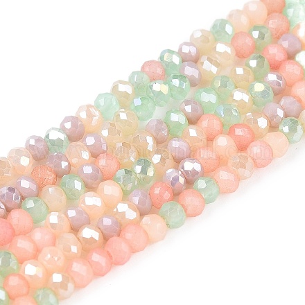 Стеклянные бусины с гальваническим покрытием  GLAA-T023-A16-03-1