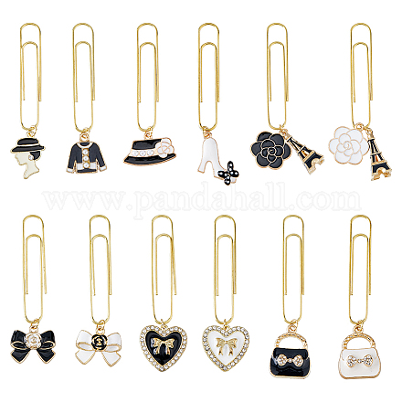 24 шт. 12 стильных железных овальных длинных скрепки для бумаг AJEW-AB00175-1