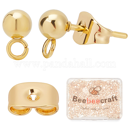 Beebeecraft 100 pieza 304 accesorios para aretes de acero inoxidable FIND-BBC0001-24-1