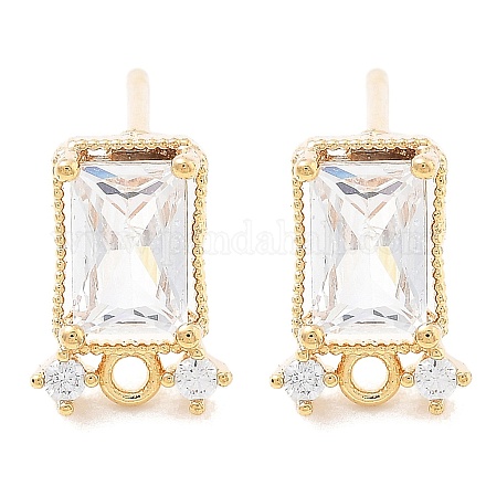 Латунные серьги-гвоздики из циркония KK-A238-01C-G-1