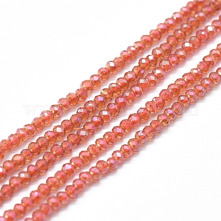 Electroplate Glass Beads Strands GLAA-F079-A-FR18-1