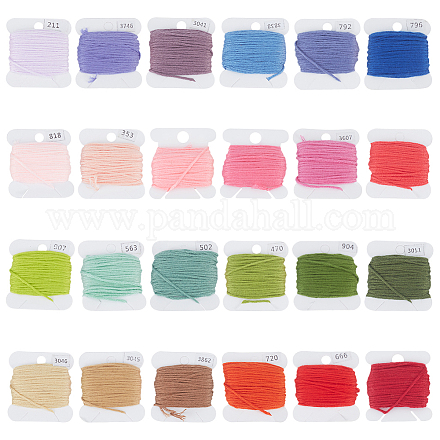 PH PandaHall 24 Skeins 6-Ply Embroidery Floss 1mm Cross Stitch Threads 24 Colors Friendship Bracelets Floss Crafting Arts Embroidery Strings for Necklace Hair Wraps Sewing Craft OCOR-PH0002-04A-1