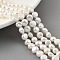 Natural Cultured Freshwater Pearl Beads Strands, Two Sides Polished, Floral White, 6~7mm, Hole: 0.5mm, about 25pcs/strand, 6.69''(17cm)
