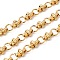 304 Stainless Steel Cross Link Chains, Unwelded, with Spool, PVD Vacuum Plating, Real 20K Gold Plated, 8x5.5x4mm