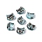 Picasso Transparent Glass Beads, Cat, Pale Turquoise, 8~8.5x9.5~10x5.5~6mm, Hole: 1mm, About 750pcs/pound