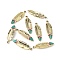 Alloy Enamel Pendants, Feather, Golden, 33.5x10x2mm, Hole: 2mm