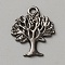 Alloy Pendants, Tree Charms, Gunmetal, 21x16x1.5mm, Hole: 1.8mm