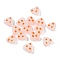 Handmade Lampwork Beads, Bumpy Triangle, Misty Rose, 12.5~14.5x14~14.5x7~8.5mm, Hole: 1.6~1.8mm