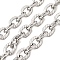 304 Stainless Steel Textured Cable Chains, Unwelded, with Spool, Stainless Steel Color, 10.5x8x2mm