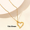 304 Stainless Steel Heart Pendant Necklaces for Men and Women, Real 18K Gold Plated, 15.75 inch(40cm), Pendant: 19x19mm
