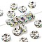 Brass Rhinestone Spacer Beads, Grade AAA, Wavy Edge, Nickel Free, Silver Color Plated, Rondelle, Crystal AB, 6x3mm, Hole: 1mm