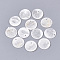 Capiz Shell Pendants, Flat Round, WhiteSmoke, 15x0.5~1.5mm, Hole: 1.2~1.4mm