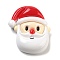 Christmas Theme Resin Cabochons, Colorful Santa Claus, 43.5x37x12mm