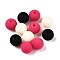 Rubberized Style Imitated Silicone Acrylic Beads, Round, Mixed Color, 10x9mm, Hole: 1.8mm