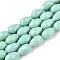 Opaque Solid Color Beads Strands, Faceted, Teardrop, Aquamarine, 15x10mm, Hole: 1.6mm, about 46~48pcs/strand, 27.95 inch(71cm)