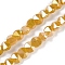 Electroplate Glass Beads Strands, Faceted, Plated AB Colors, Cone, Goldenrod, 5x6.5x5mm, Hole: 1.2mm, about 95~100pcs/strand, 18.66~19.06''(47.4~48.4cm)