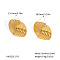 Stainless Steel Cross Stripe Stud Earrings, Real 18K Gold Plated, 28x19.7mm