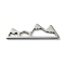 Non-Tarnish 201 Stainless Steel Cabochons, Laser Cut, Mountain, Stainless Steel Color, 8.5x27x1mm