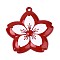 Spray Painted Alloy Big Pendants, Flower, Cadmium Free & Nickel Free & Lead Free, FireBrick, 54.5x53.5x6mm, Hole: 3mm