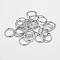 Brass Open Jump Rings, Cadmium Free & Nickel Free & Lead Free, Platinum, 18 Gauge, 6x1mm, Inner Diameter: 4mm, about 480pcs/50g