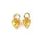 Brass Micro Pave Cubic Zirconia Charms, Long-Lasting Plated, Real 18K Gold Plated, Heart, Gold, 8x5x3.5mm, Hole: 3mm