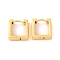 Brass Hoop Earrings for Women, Lead Free & Cadmium Free, Square, Real 18K Gold Plated, 14.5x5.5mm