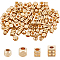 120Pcs 4 Styles Brass Spacer Beads, Long-Lasting Plated, Textured Cube & Grooved Cube, Real 18K Gold Plated, 3~4x3~4x3~4mm, Hole: 1.8~2mm, 30pcs/style