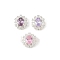 Brass Micro Pave Cubic Zirconia Beads, Flower, Lead Free & Cadmium Free, Long-Lasting Plated, Silver, 14x12x7mm, Hole: 1.2mm