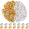 2000Pcs 2 Colors Brass Crimp Beads, Tube, Golden & Silver, 3x3mm, Hole: 2.5mm, 1000pcs/color