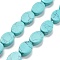 Synthetic Turquoise Beads Strands, Oval, 14x10x5mm, Hole: 0.5mm, about 28pcs/strand, 15.55''(39.5cm)