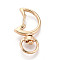 Alloy Swivel Snap Hook Clasps, Moon, Light Gold, 33x16.8x5.6mm, Hole: 5x9.1mm