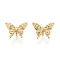 Brass Micro Pave Cubic Zirconia Beads, Butterfly, Real 18K Gold Plated, 11x15x7.5mm, Hole: 3.5mm