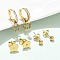 304 Stainless Steel Rhinestone Flower & Round Earring Sets, Ion Plating(IP), Real 18K Gold Plated, 21x8mm