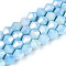 Anti-Tarnish Electroplate Bicone Glass Beads Strands, Imitation Gemstone, AB Color Plated, Faceted, Light Sky Blue, 5.2~5.5x6~6.5mm, Hole: 1.5mm, about 72~76pcs/strand, 15.55~16.38''(39.5~41.6cm)